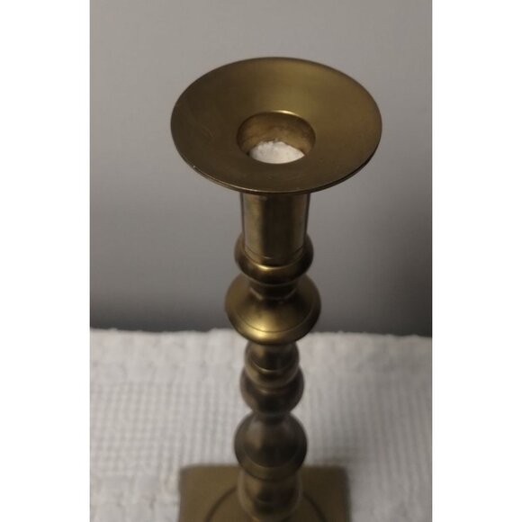 Vintage Brass 15.5 inch Tall x4.5" Base Candle Holder SKU 2180 - Picture 2 of 5